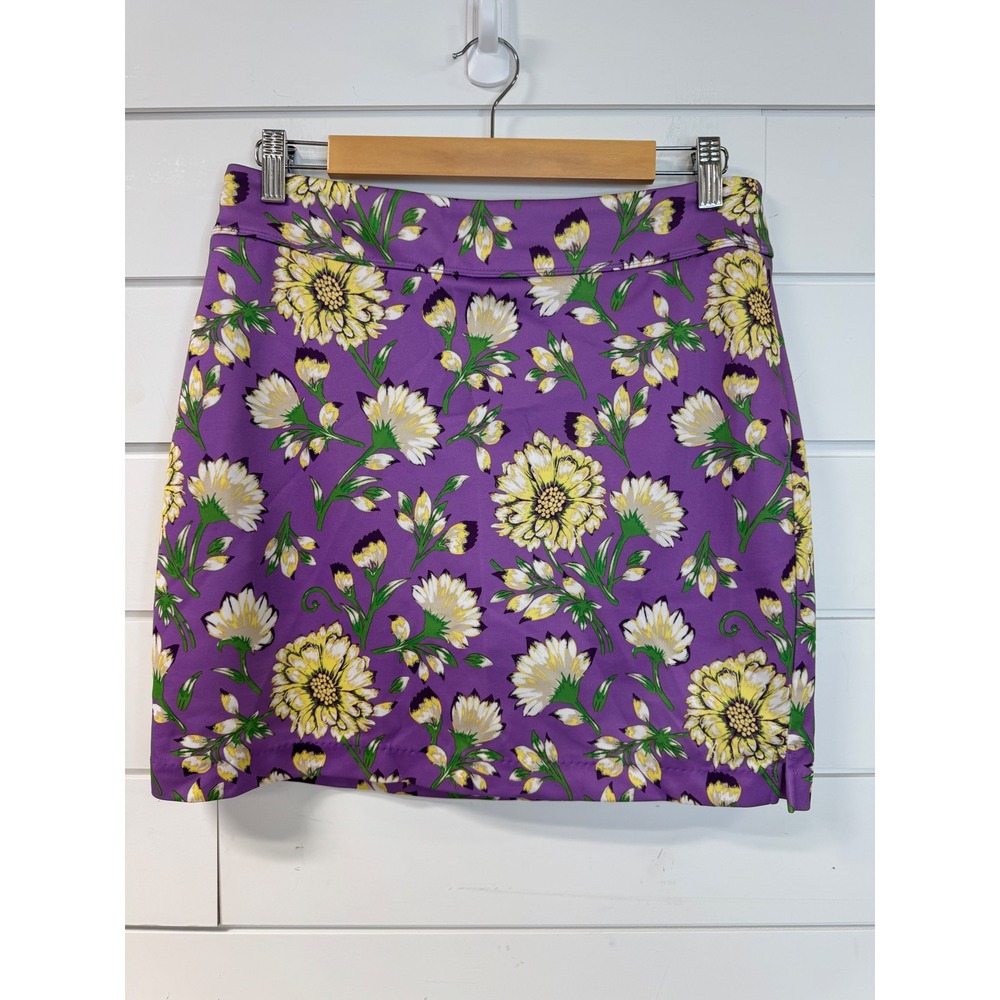 Greg Norman Purple Floral Golf Skort Womens Small Built-in Shorts Pockets Active